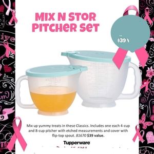 Tupperware mix n stor pitcher set